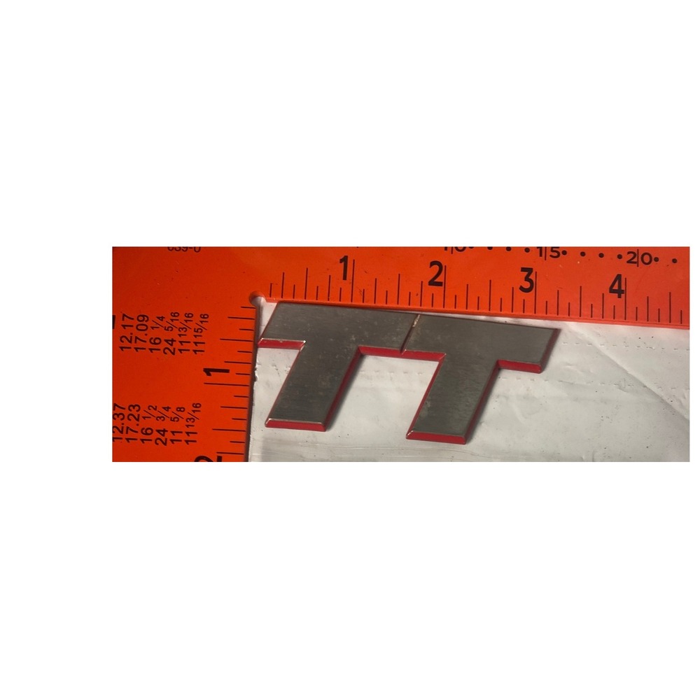 Audi TT Rear Trunk Emblem Badge Chrome Red Trim Logo 8N0853743 OEM Replacement